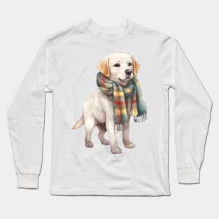 Watercolor Cozy Labrador Retriever Dog Long Sleeve T-Shirt